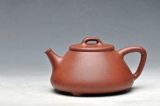 紫砂壶图片：摹古之作 耐品 全手心舟石瓢 - 美壶网