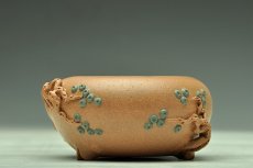 紫砂壶图片：全手松段水盂 文房雅玩 - 美壶网