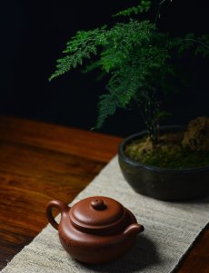 紫砂壶图片：优质降坡泥 颇有玩味~ 全手浮雕仿古 器形端庄 - 美壶网