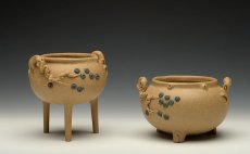 紫砂壶图片：全手松段香炉  文房雅玩 - 美壶网