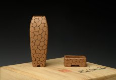 紫砂壶图片：张秋平  全手豹纹微型花盆 漂亮好玩 - 美壶网