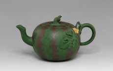 紫砂壶图片：绿皮西瓜壶 - 美壶网