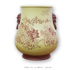 紫砂壶图片：双耳画缸 - 美壶网