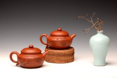 紫砂壶图片：张听钢装饰 传统实用 全手朱泥仿古 优质朱泥 - 美壶网