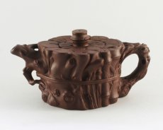 紫砂壶图片：仿鸣远束柴三友 - 美壶网