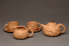 紫砂壶图片：谢多莲全手龚春套组~ 非常好玩 古朴之味 自然生动 - 美壶网