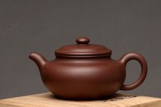 紫砂壶图片：极品老紫泥 端庄周正 传统经典 全手仿古 做工精致 - 美壶网