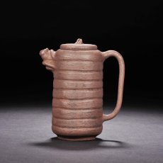 紫砂壶图片：盘泥调条壶 - 美壶网