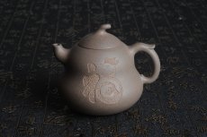 紫砂壶图片：美壶特惠 优质青灰段泥葫芦福禄壶 - 美壶网