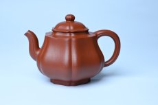 紫砂壶图片：美壶特惠 老朱泥高菱壶 茶人醉爱 - 美壶网