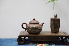 紫砂壶图片：泥绘莲子（张志清泥绘） - 美壶网