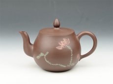 紫砂壶图片：平盖美人肩 350cc 原矿紫泥 - 美壶网