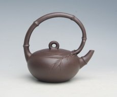 紫砂壶图片：竹节提梁 - 美壶网