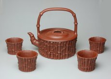 紫砂壶图片：竹海提梁茶具 - 美壶网