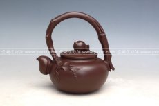 紫砂壶图片：寿桃提梁 - 美壶网