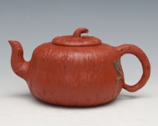 紫砂壶图片：田园小景赵庄小红泥全手工制作 - 美壶网