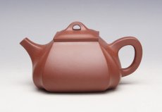 紫砂壶图片：四方抽角石瓢 - 美壶网