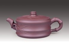 紫砂壶图片：双线圆竹 - 美壶网