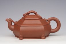 紫砂壶图片：三兽壶 清水泥 - 美壶网