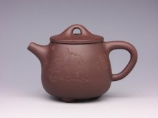 紫砂壶图片：石瓢（何忍群刻绘） - 美壶网