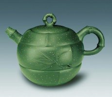 紫砂壶图片：竹·雪竹（壶） - 美壶网