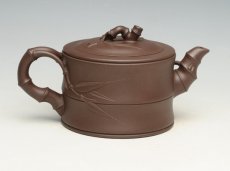 紫砂壶图片：竹段3  400cc - 美壶网