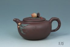 紫砂壶图片：五福寿桃壶 - 美壶网