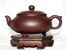 紫砂壶图片：紫茄泥  大彬如意 - 美壶网