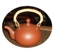 紫砂壶图片：圆缘提梁壶 - 美壶网