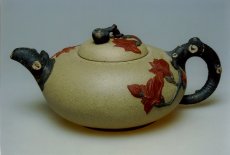 紫砂壶图片：什锦花（芝麻段泥） - 美壶网