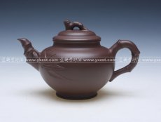 紫砂壶图片：笑樱竹节拼紫 - 美壶网