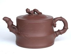 紫砂壶图片：可心竹段  容量：550CC  泥料：底槽青 - 美壶网