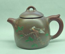 紫砂壶图片：情趣花鸟石（生坯） - 美壶网