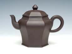 紫砂壶图片：六方宫灯（高黑泥） - 美壶网