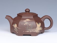 紫砂壶图片：- 泥绘大彬六方 - - 美壶网