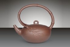 紫砂壶图片：春竹提梁壶 - 美壶网