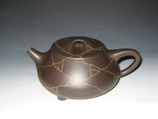 紫砂壶图片：冰纹石瓢壶 - 美壶网