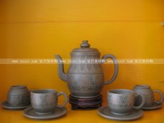 紫砂壶图片：石榴牡丹壶 - 美壶网