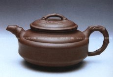 紫砂壶图片：双线竹鼓壶 - 美壶网