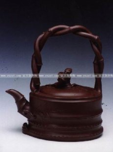 紫砂壶图片：大双竹提梁壶 - 美壶网