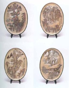 紫砂壶图片：春夏秋冬挂盘 - 美壶网