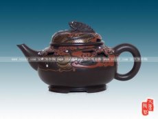 紫砂壶图片：龙头老大金丝壶 - 美壶网