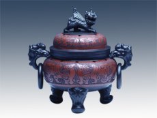 紫砂壶图片：古狩纹样香熏 - 美壶网