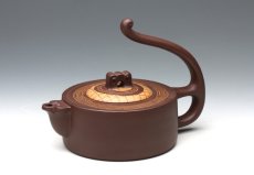 紫砂壶图片：高山流水提梁 - 美壶网