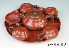 紫砂壶图片：七件寒梅差具 - 美壶网