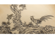 紫砂壶图片：花鸟陶刻挂盘局部 - 美壶网