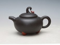 紫砂壶图片：滴水成金 黑砂 - 美壶网