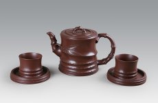 紫砂壶图片：九头竹根茶具 - 美壶网