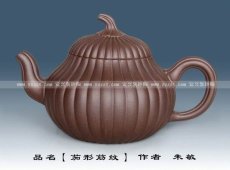 紫砂壶图片：茄形筋纹 - 美壶网