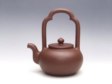 紫砂壶图片：吴泾提梁 家藏老紫... - 美壶网